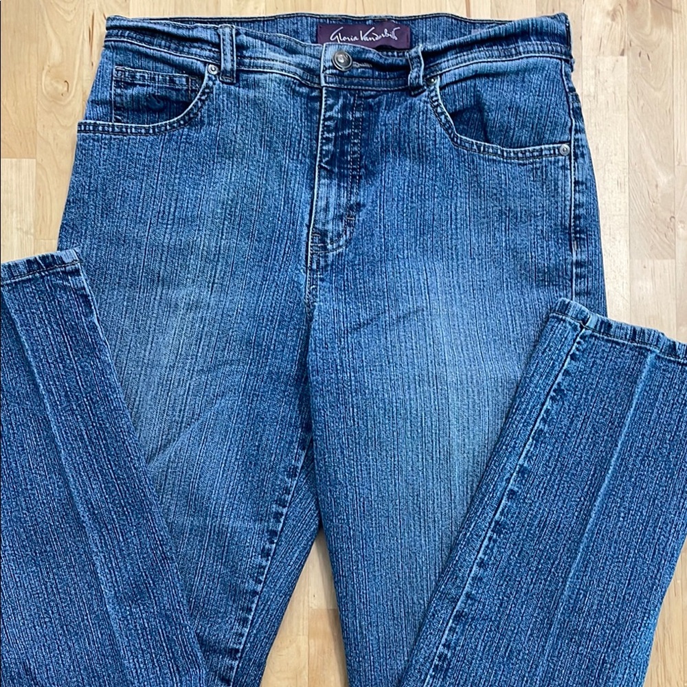 Y2K GLORIA VANERBILT HIGH-RISE JEAN WOMEN 8 BLU 5-POCKET STRAIGHT LEG DENIM 90’S